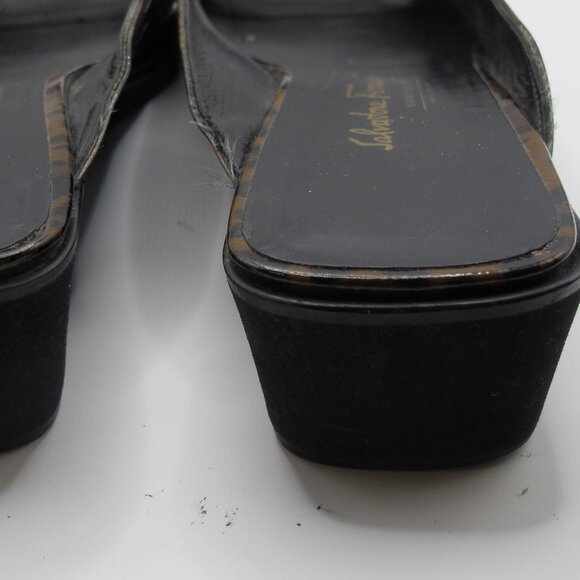 Salvatore Ferragamo leopard print patent leather wedge mule in 8.5AA - Picture 7 of 7